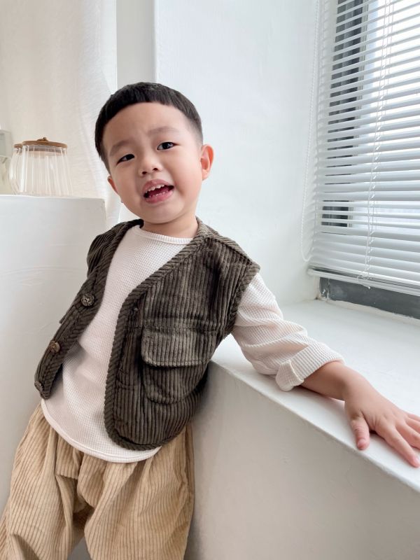 粗條復古燈芯絨背心