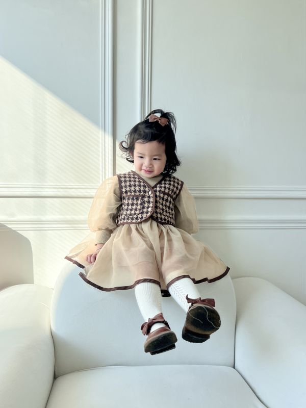 小公主網紗真兩件背心洋裝 