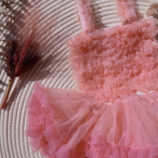 週歲禮服-連身網紗蓬蓬公主裙 