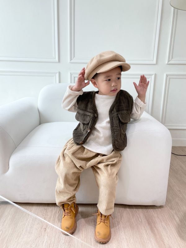 粗條復古燈芯絨背心