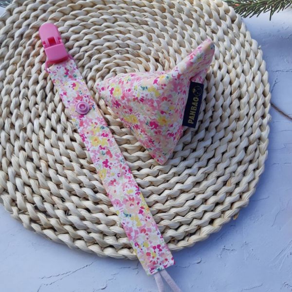 浪漫小花彌月套組 寶寶兜兜 口水巾 圍兜兜 小花兜 PANBAO