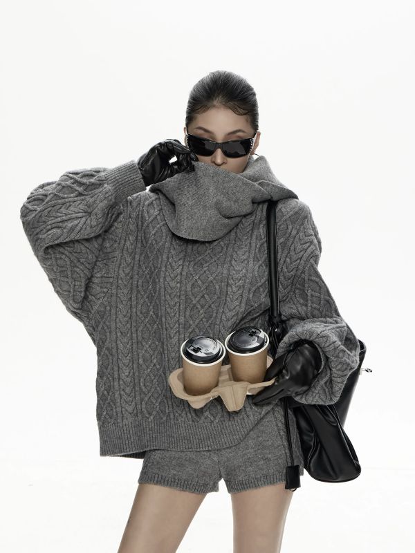 韓國針織寬鬆三件套裝 