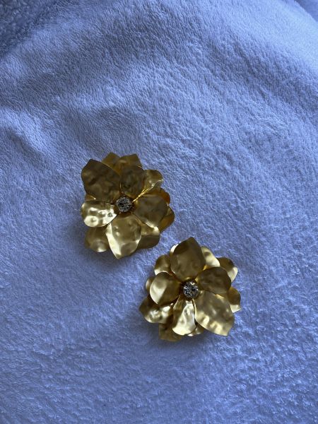 中式立體花上衣+頭飾耳環 