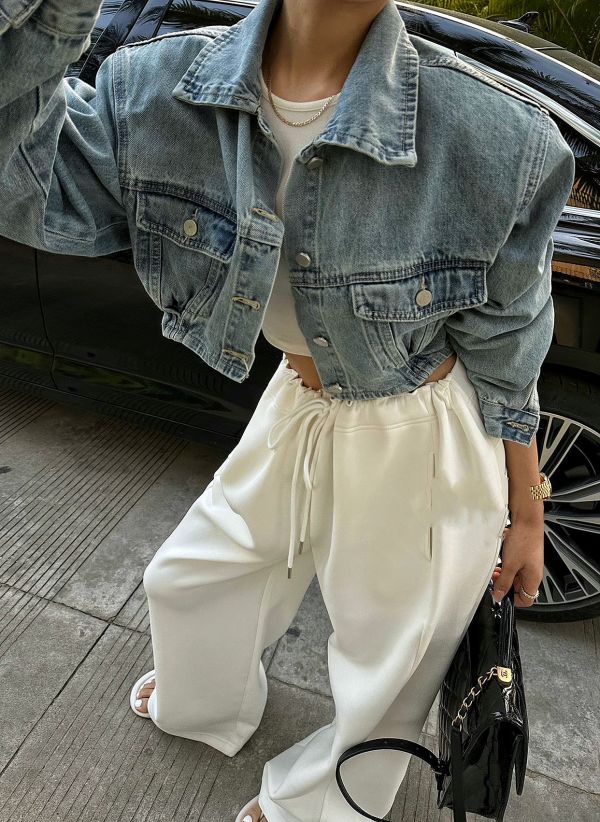 oversized jean jacket 超挺墊肩牛仔外套