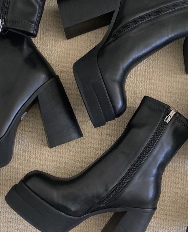 12cm Sky-high shoes 粗跟巨好走皮革顯瘦跟鞋,恨天高