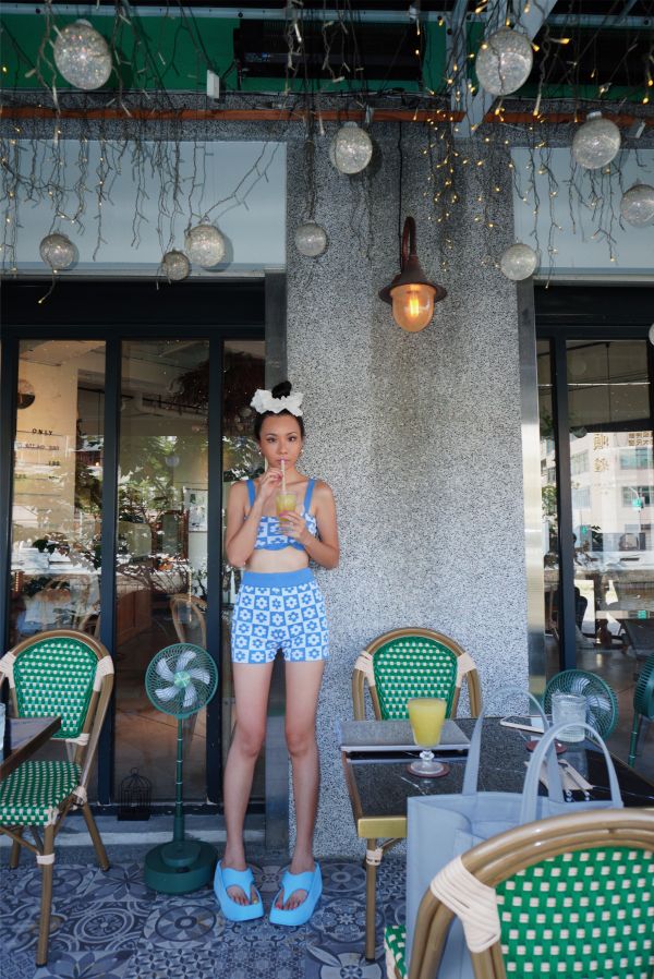 Women LOVELY Knitted 2 Piece Shorts Set Floral Print Crop❀✿❁ Women Y2K Knitted 2 Piece Shorts Set Floral Print Crop❀✿❁