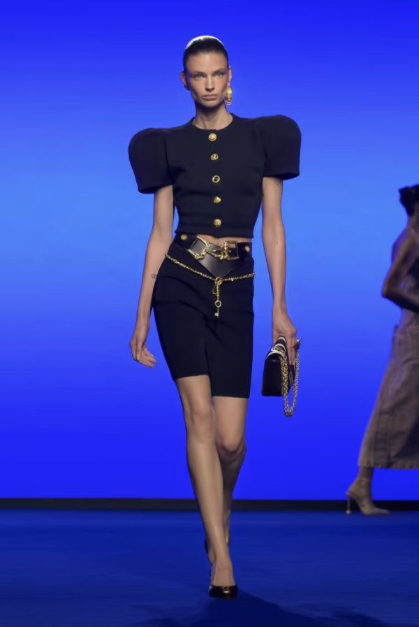 浮雕金屬釦時髦套裝 