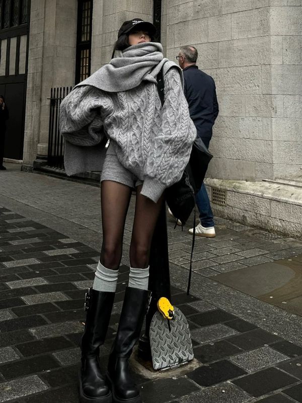 韓國針織寬鬆三件套裝 