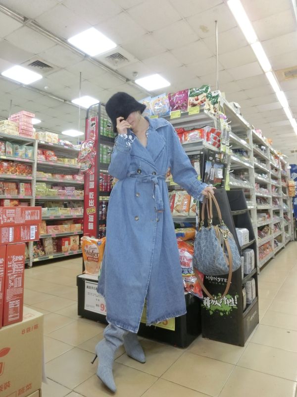 復古做工牛仔風衣 