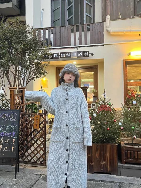 兩穿慵懶風寬鬆毛衣外套 