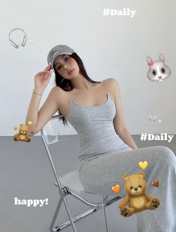 illusion dress 錯覺感貼身洋裝長裙