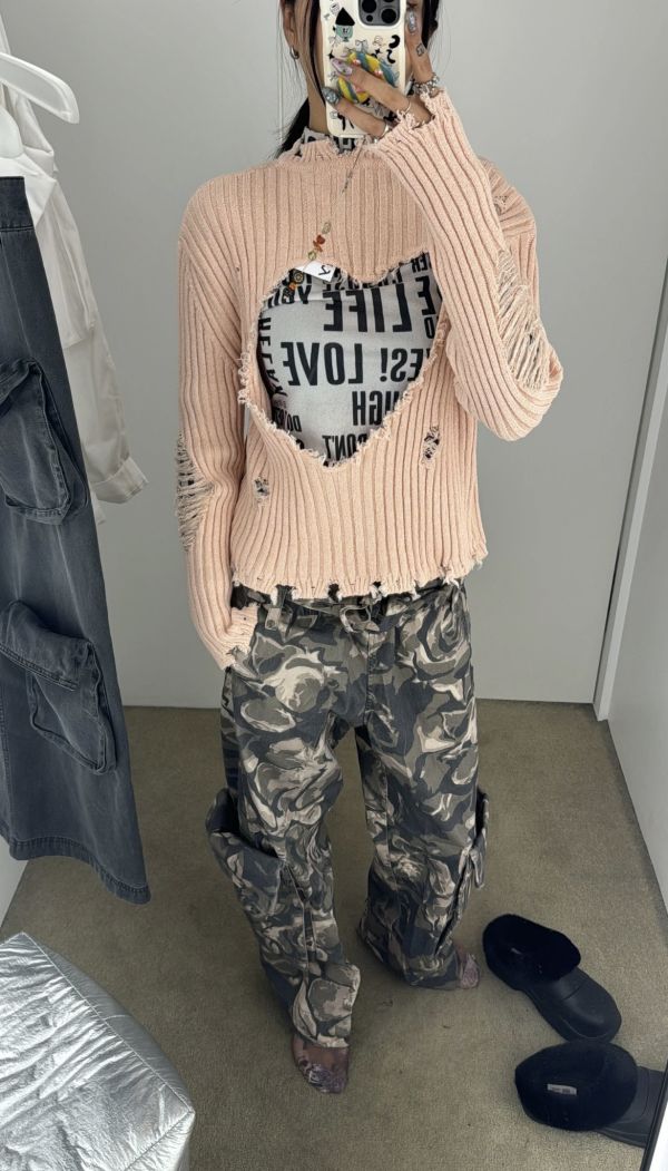 愛心雙面穿毛衣（三色） 