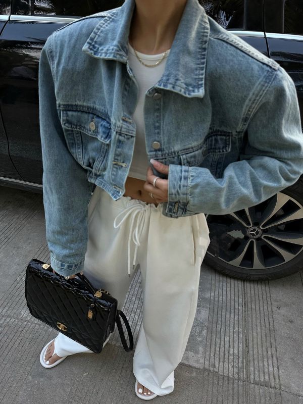 oversized jean jacket 超挺墊肩牛仔外套
