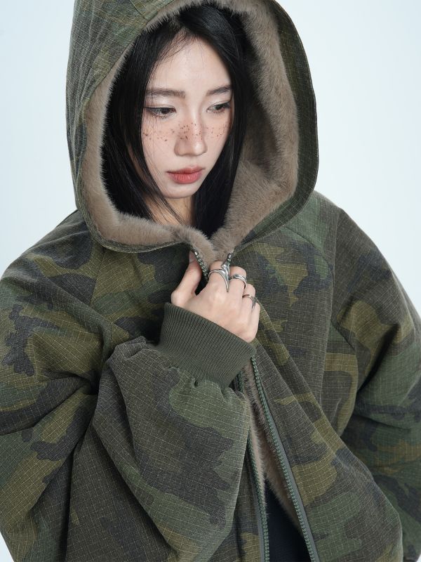 迷彩加厚水洗夾克 