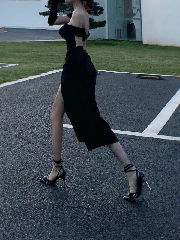 中島美嘉手套洋裝 中島美嘉日式開衩洋裝