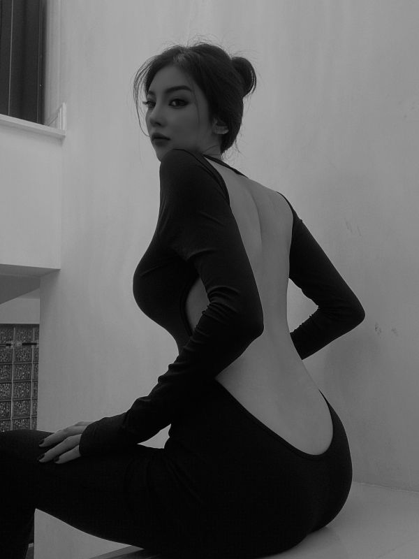 Black Backless Jumpsuit 