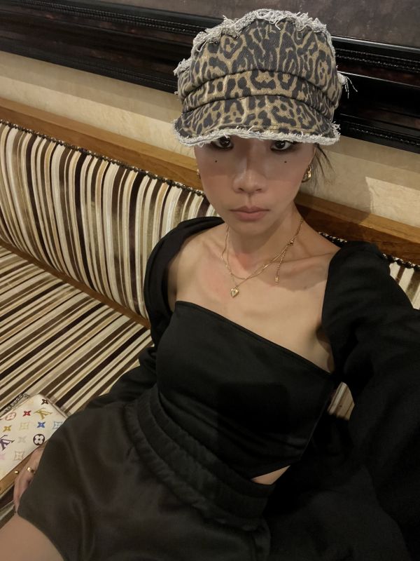 毛邊豹紋牛仔騎士帽 