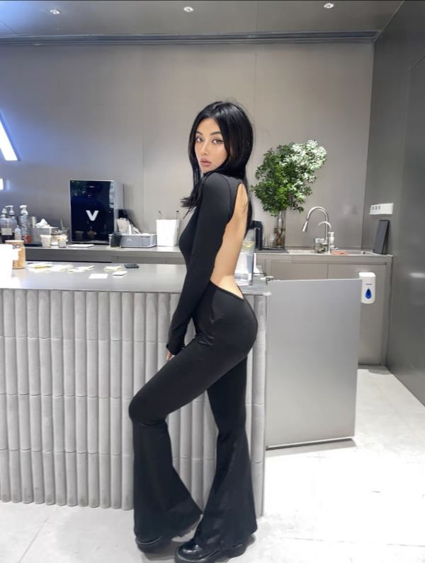 Black Backless Jumpsuit 
