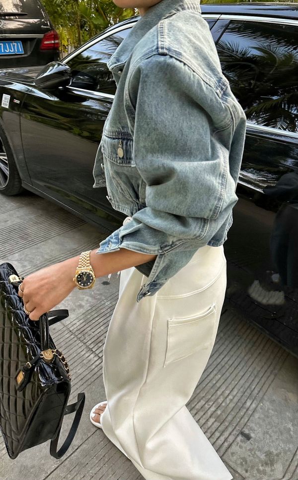 oversized jean jacket 超挺墊肩牛仔外套