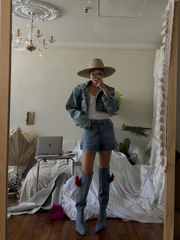 oversized jean jacket 超挺墊肩牛仔外套