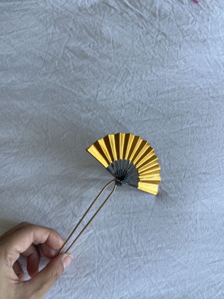 中式立體花上衣+頭飾耳環 