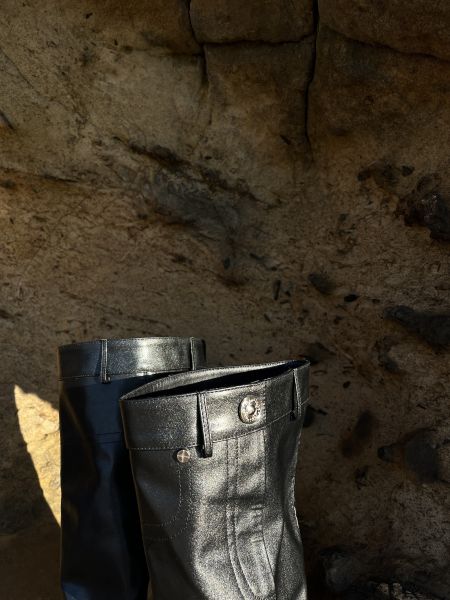 方頭平底堆堆靴（偏大一碼） 