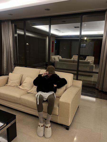 加厚高級皮草短外套（深咖） 