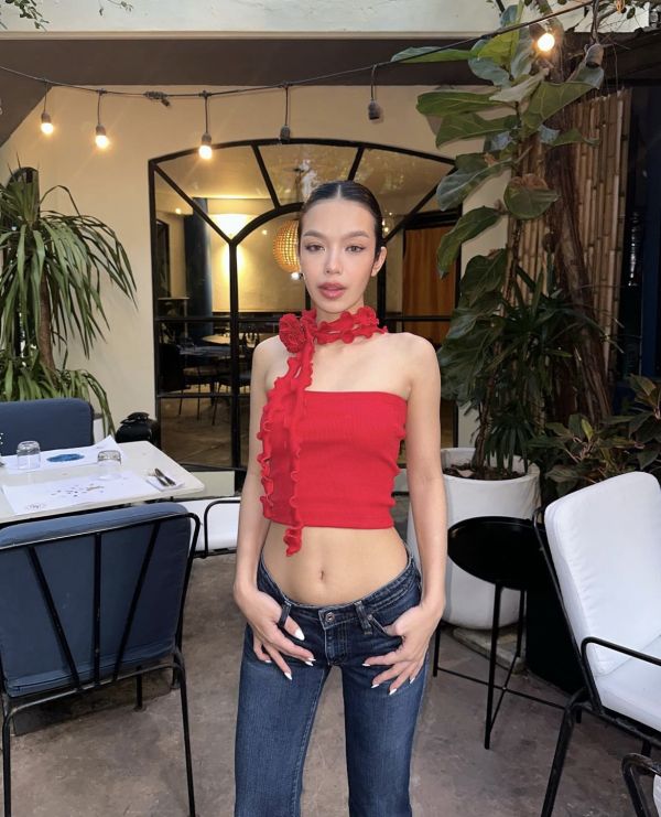 ROSA Tube Top 立體花朵平口上衣