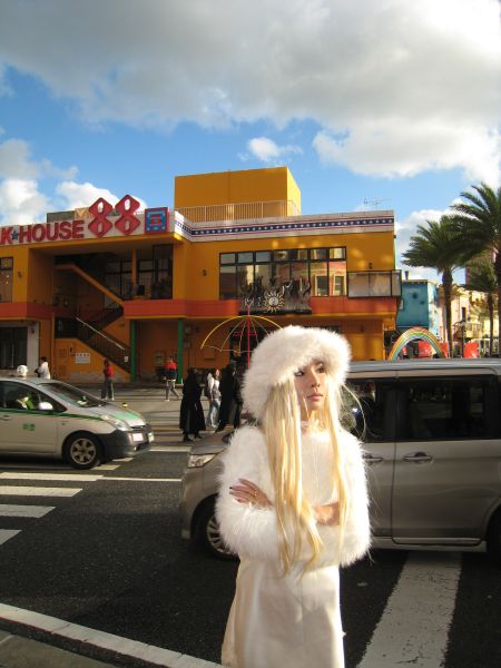 韓版斜肩水貂毛毛衣 