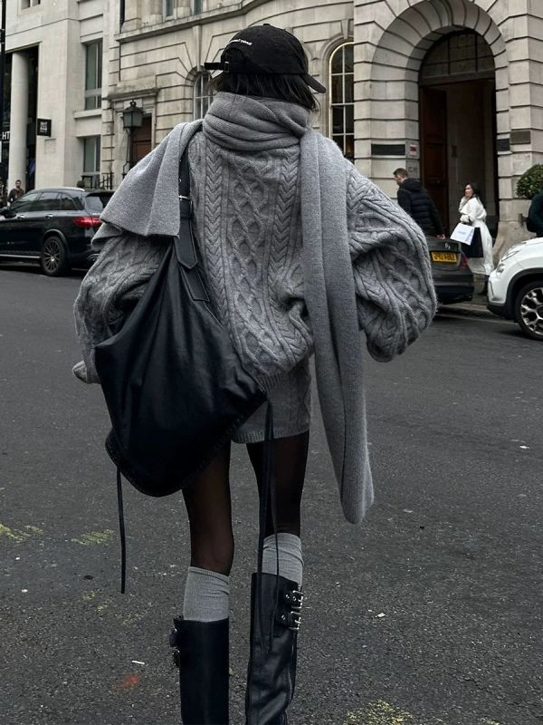 韓國針織寬鬆三件套裝 