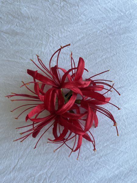 中式立體花上衣+頭飾耳環 