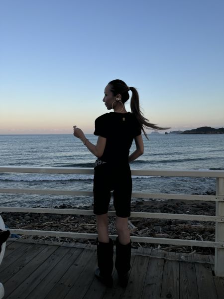 浮雕金屬釦時髦套裝 