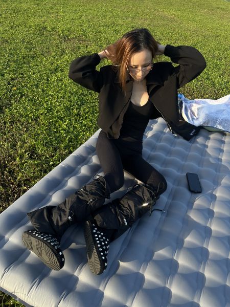 羽絨澎澎保暖造型腿套 