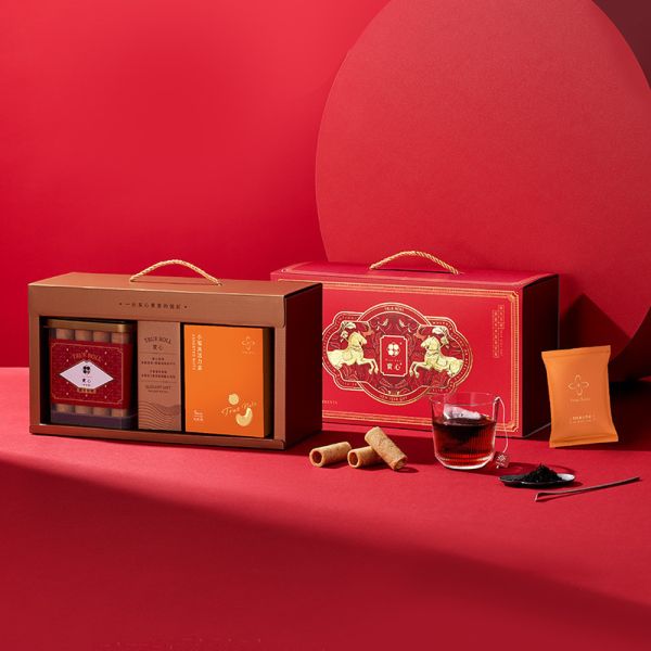 【過年禮盒】瑞駿酥粹堅果禮盒（粹蛋捲32入x1+小福果活力盒5入／盒） 