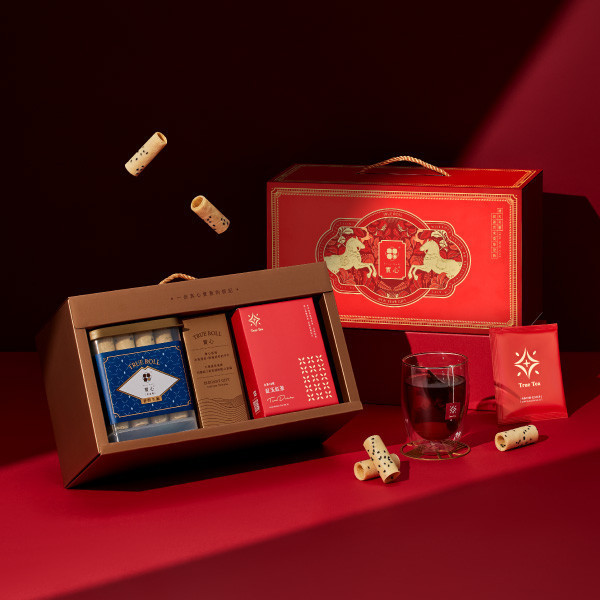 【過年禮盒】瑞駿茶韻禮盒（粹蛋捲32入x1+紅玉紅茶8入／盒） 