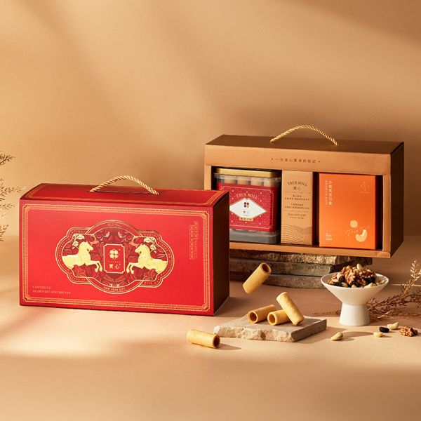 【過年禮盒】瑞駿酥粹堅果禮盒（粹蛋捲32入x1+小福果活力盒5入／盒） 