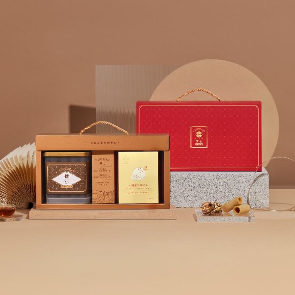 【過年禮盒】典雅酥粹米香禮盒（粹蛋捲32入x1+爽脆盒x1） 