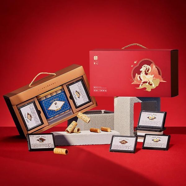 【過年禮盒】瑞羊開泰極盛禮盒（粹蛋捲32入x1+實心蛋捲4入x8） 