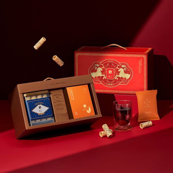 【過年禮盒】瑞駿酥粹堅果禮盒（粹蛋捲32入x1+小福果活力盒5入／盒） 