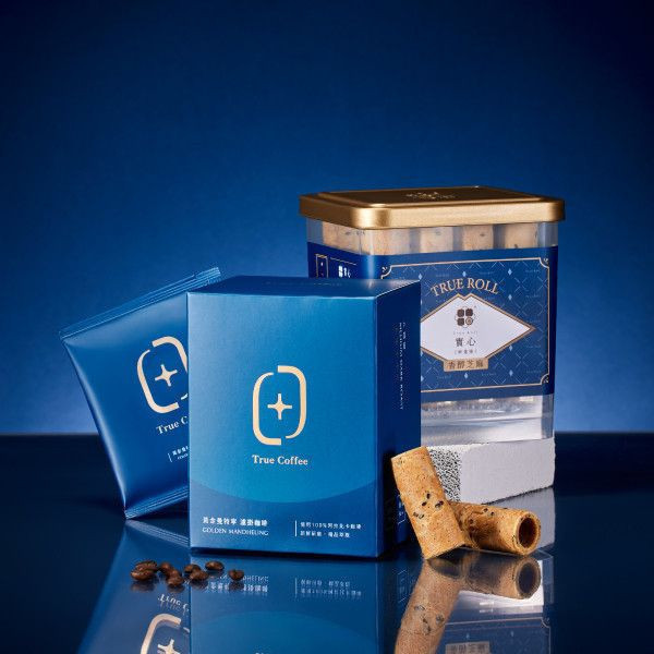 【過年禮盒】瑞駿咖啡禮盒（粹蛋捲32入x1+濾掛咖啡8入／盒） 