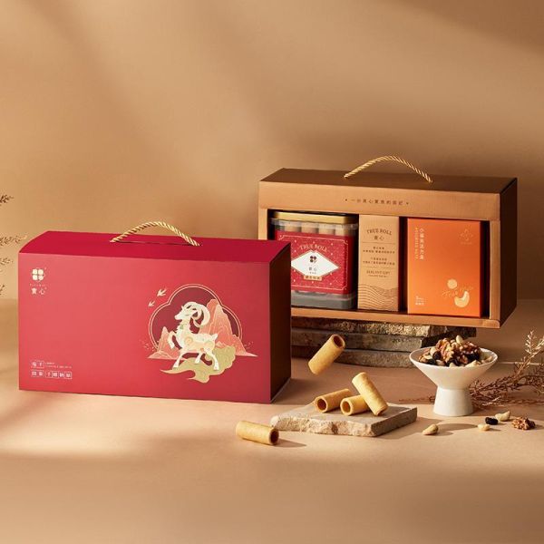 【過年禮盒】瑞羊開泰酥粹堅果禮盒（粹蛋捲32入x1+小福果活力盒5入／盒） 