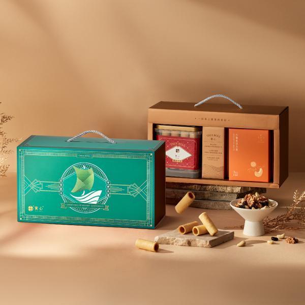 【端午禮盒】龍騰酥粹堅果禮盒（粹蛋捲32入x1+小福果活力盒5入／盒） 