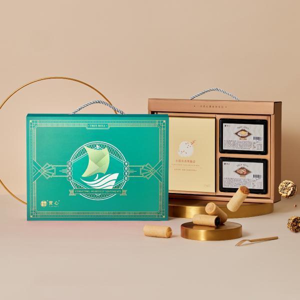 【端午禮盒】龍騰實心米香禮盒（實心蛋捲4入x2+爽脆盒15入／盒） 