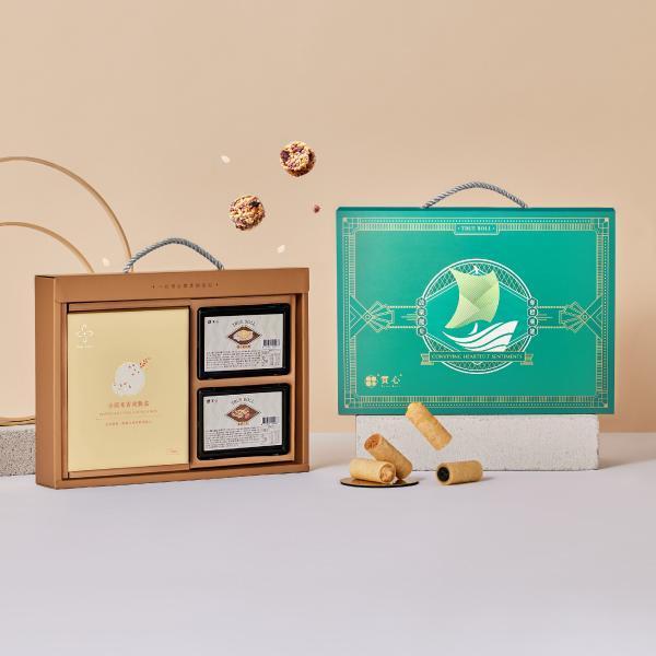 【端午禮盒】龍騰實心米香禮盒（實心蛋捲4入x2+爽脆盒15入／盒） 