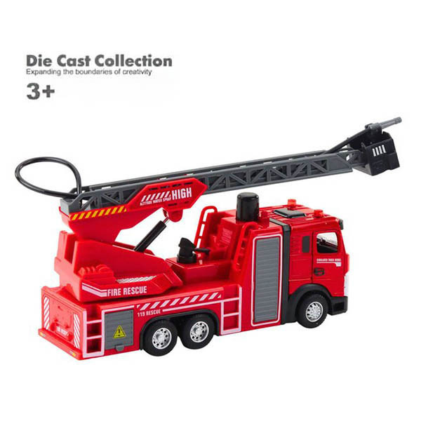 CF170503 - 合金回力雲梯消防車-燈光音樂款 玩具車/停車場,合金模型車,