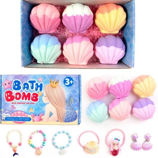 6入貝殼飾品沐浴球 