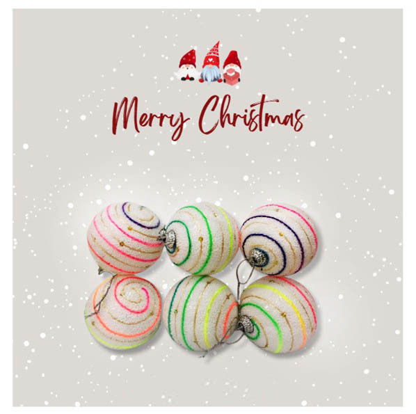 YF18557- 聖誕球 (6入6公分) 聖誕節,聖誕樹,裝飾,聖誕裝飾,