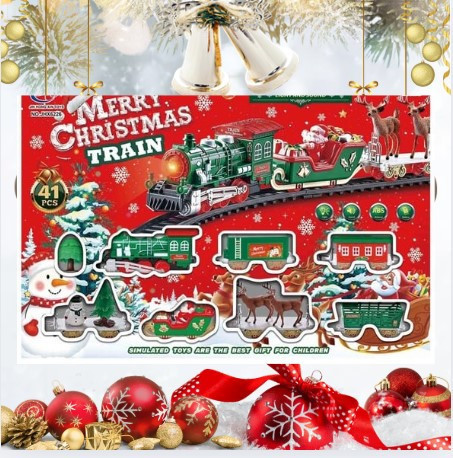 CF164693- 電動燈光音樂聖誕軌道火車 聖誕節,聖誕禮物,交換禮物,軌道火車,