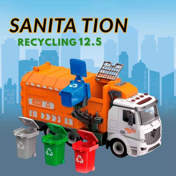 CF159027 - 聲光分類垃圾車套裝 場景套裝類,玩具車,家務清潔系列,