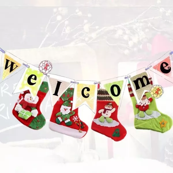 YF17814- 拉毛布卡通襪 聖誕節,聖誕裝,角色扮演,交換禮物,禮物,